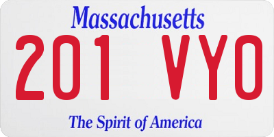 MA license plate 201VY0