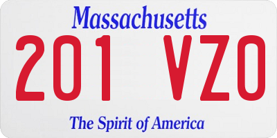 MA license plate 201VZ0