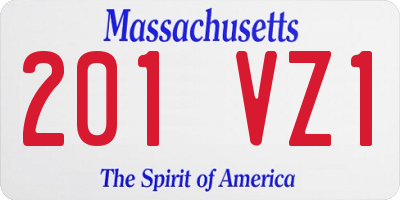 MA license plate 201VZ1