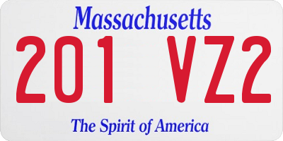 MA license plate 201VZ2