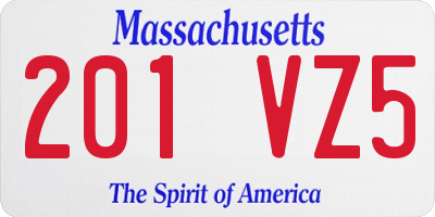 MA license plate 201VZ5