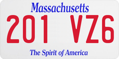 MA license plate 201VZ6
