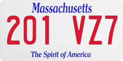 MA license plate 201VZ7