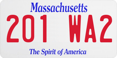 MA license plate 201WA2