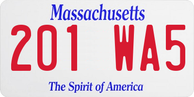 MA license plate 201WA5