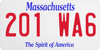 MA license plate 201WA6