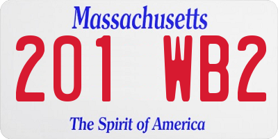 MA license plate 201WB2