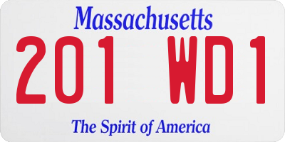 MA license plate 201WD1