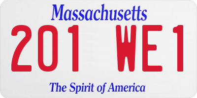 MA license plate 201WE1