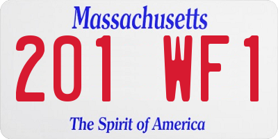 MA license plate 201WF1