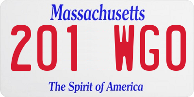 MA license plate 201WG0