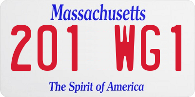 MA license plate 201WG1