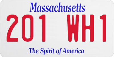 MA license plate 201WH1