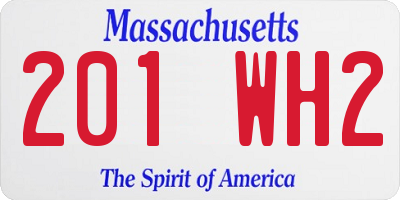 MA license plate 201WH2