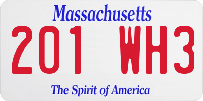 MA license plate 201WH3