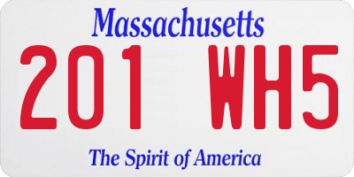 MA license plate 201WH5