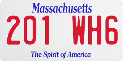 MA license plate 201WH6