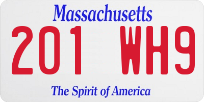 MA license plate 201WH9