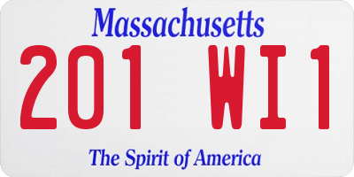 MA license plate 201WI1
