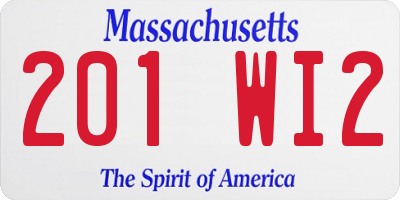 MA license plate 201WI2