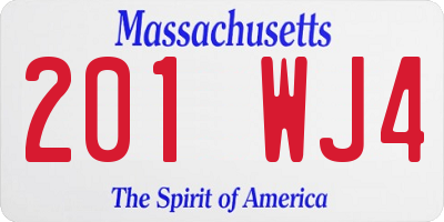 MA license plate 201WJ4