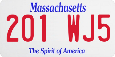 MA license plate 201WJ5