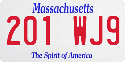 MA license plate 201WJ9