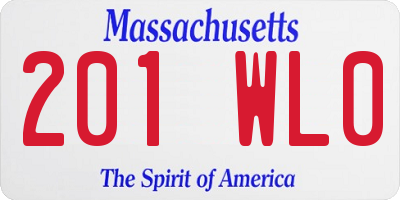 MA license plate 201WL0