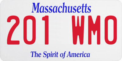 MA license plate 201WM0