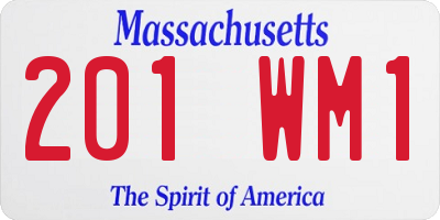 MA license plate 201WM1