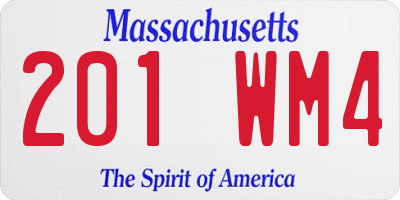 MA license plate 201WM4