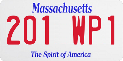MA license plate 201WP1