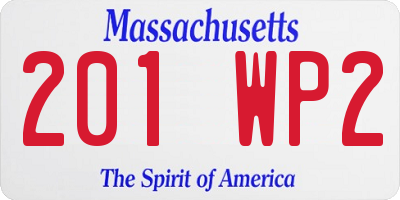 MA license plate 201WP2
