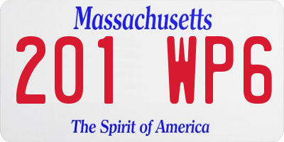 MA license plate 201WP6