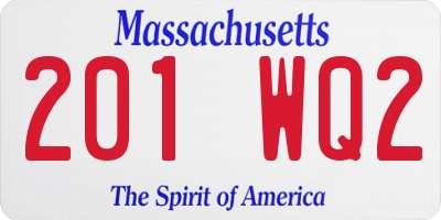 MA license plate 201WQ2