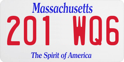MA license plate 201WQ6