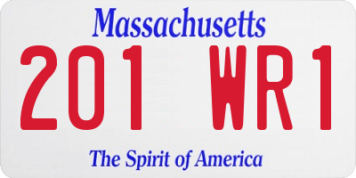 MA license plate 201WR1