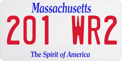 MA license plate 201WR2