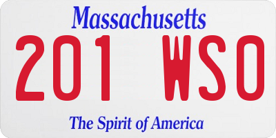 MA license plate 201WS0