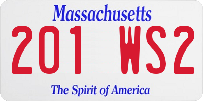 MA license plate 201WS2