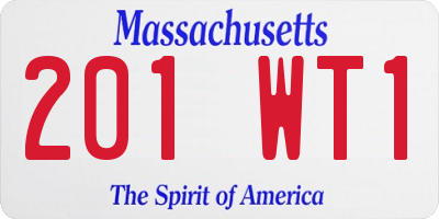 MA license plate 201WT1