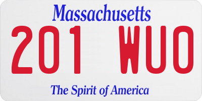 MA license plate 201WU0