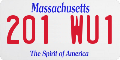 MA license plate 201WU1