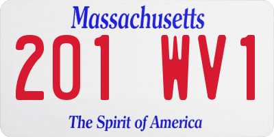MA license plate 201WV1