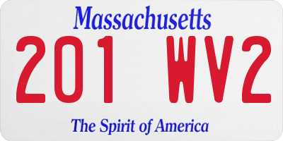 MA license plate 201WV2