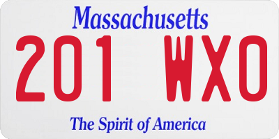 MA license plate 201WX0