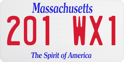 MA license plate 201WX1