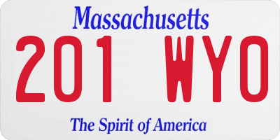 MA license plate 201WY0