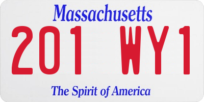 MA license plate 201WY1