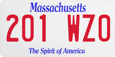 MA license plate 201WZ0